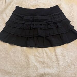 lululemon athletica Black Tiered Ruffle Mini Skirt
